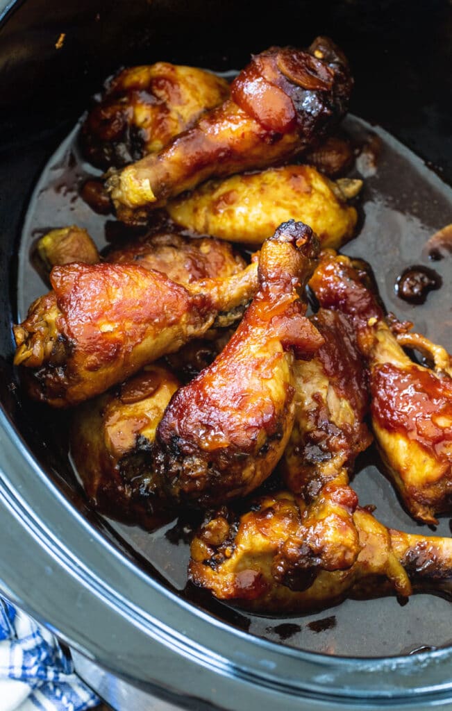 Slow Cooker Garlic Peach Chicken Legs Spicy Southern Kitchen