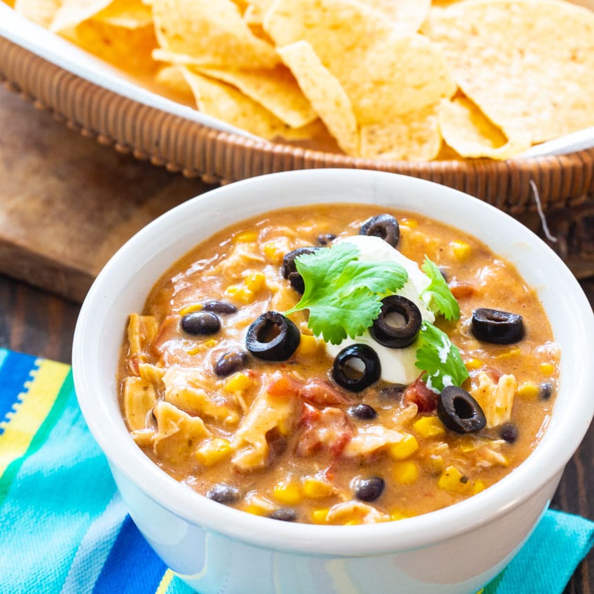 Slow Cooker Chicken Tortilla Soup Spicy Southern Kitchen