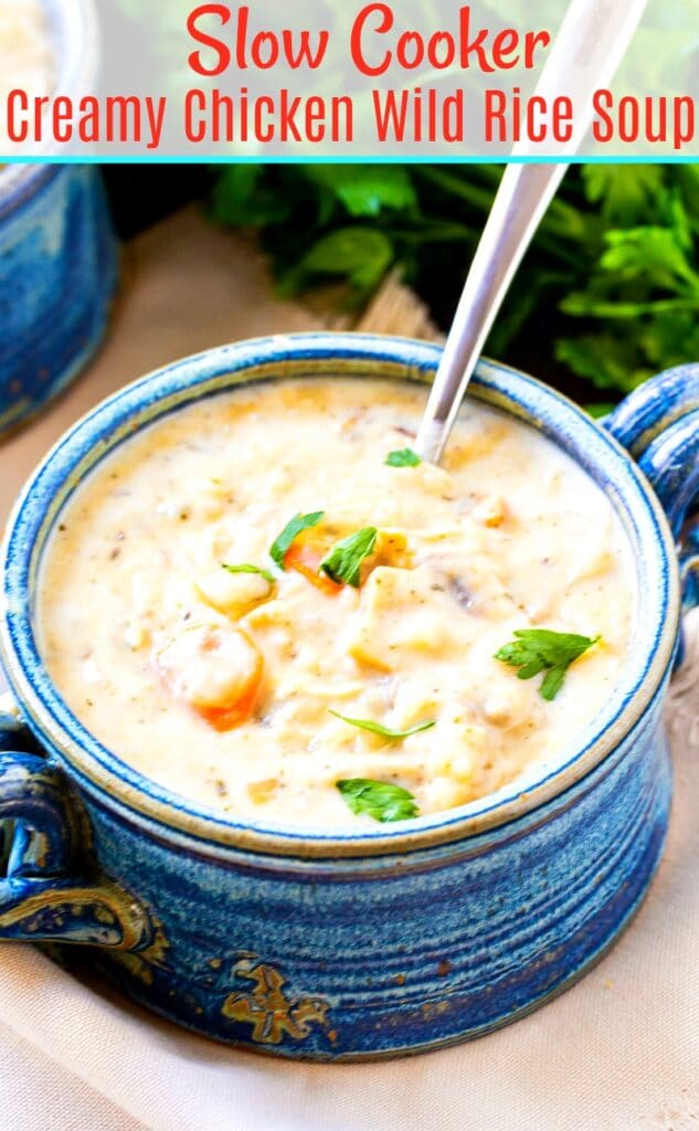 Slow Cooker Creamy Chicken Wild Rice Soup Spicy Southern Kitchen 7312