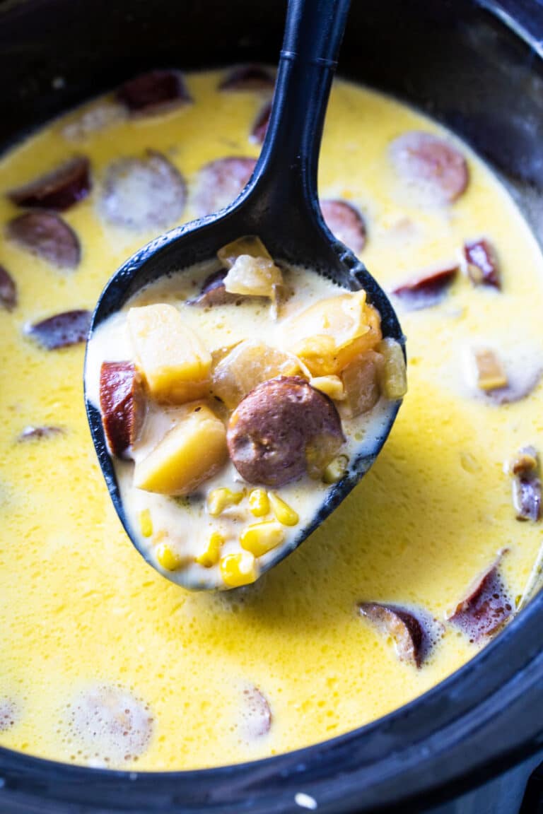 Slow Cooker Potato and Kielbasa Chowder Spicy Southern Kitchen