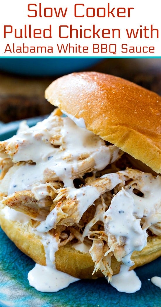 Slow Cooker Pulled Chicken with White Alabama BBQ Sauce