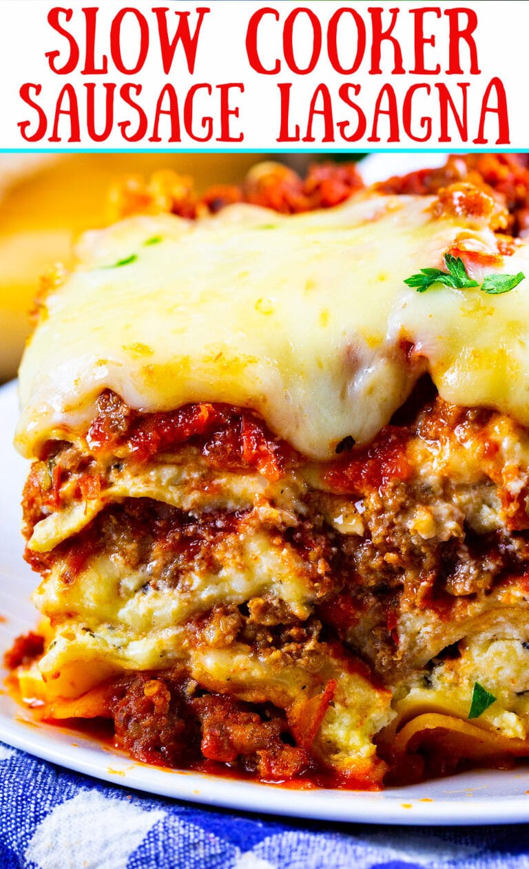Slow Cooker Sausage Lasagna - Spicy Southern Kitchen
