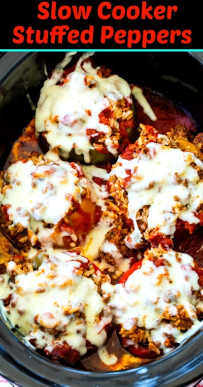 Slow Cooker Stuffed Peppers - Spicy Southern Kitchen