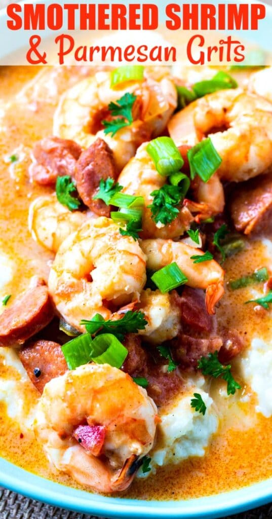 Smothered Shrimp and Parmesan Grits Spicy Southern Kitchen