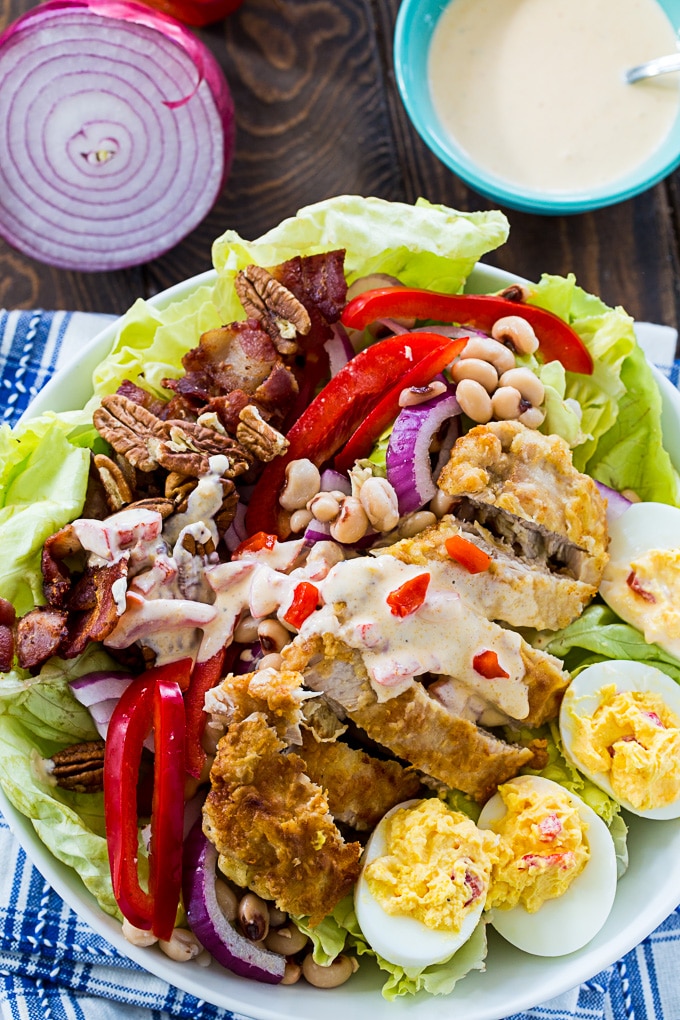 Southern Cobb Salad with Pimento Cheese Dressing