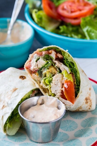 Spicy Chicken Caesar Salad Wrap - Spicy Southern Kitchen