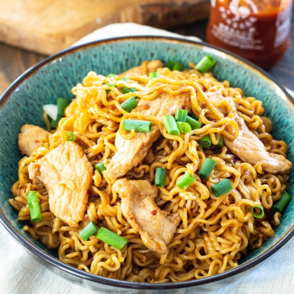 Spicy Pork Ramen in a bowl.