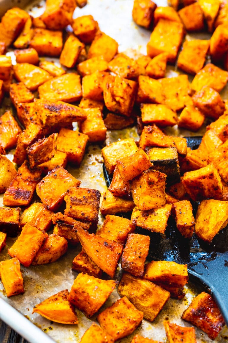 Spicy-Sweet Roasted Sweet Potatoes - Spicy Southern Kitchen