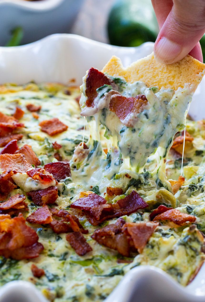 Hot Jalapeno Spinach Bacon Dip