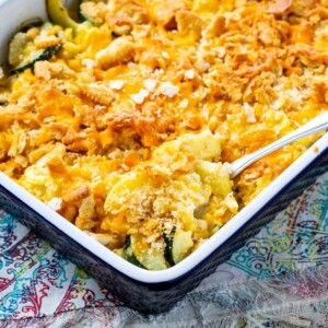 Cheesy Squash, Zucchini, and Corn Casserole