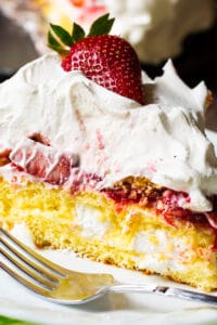Strawberry Twinie Cake Slice on a plate.