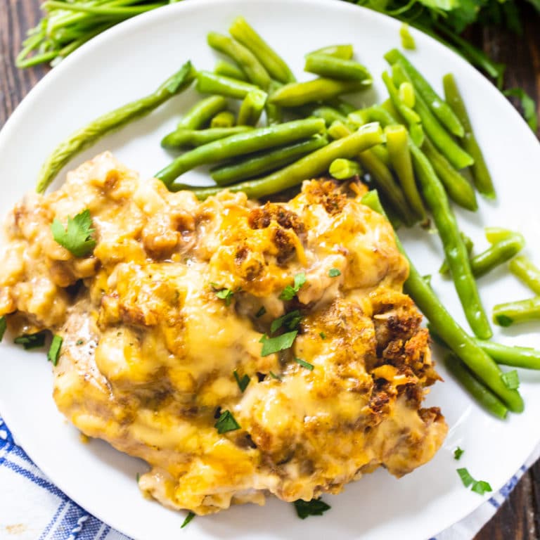 Stuffing Topped Pork Chops - Spicy Southern Kitchen