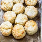 Biscuits on a baking sheet.
