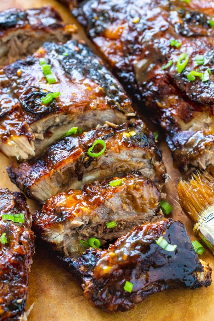 Sweet and Sour Baby Back Ribs close-up.