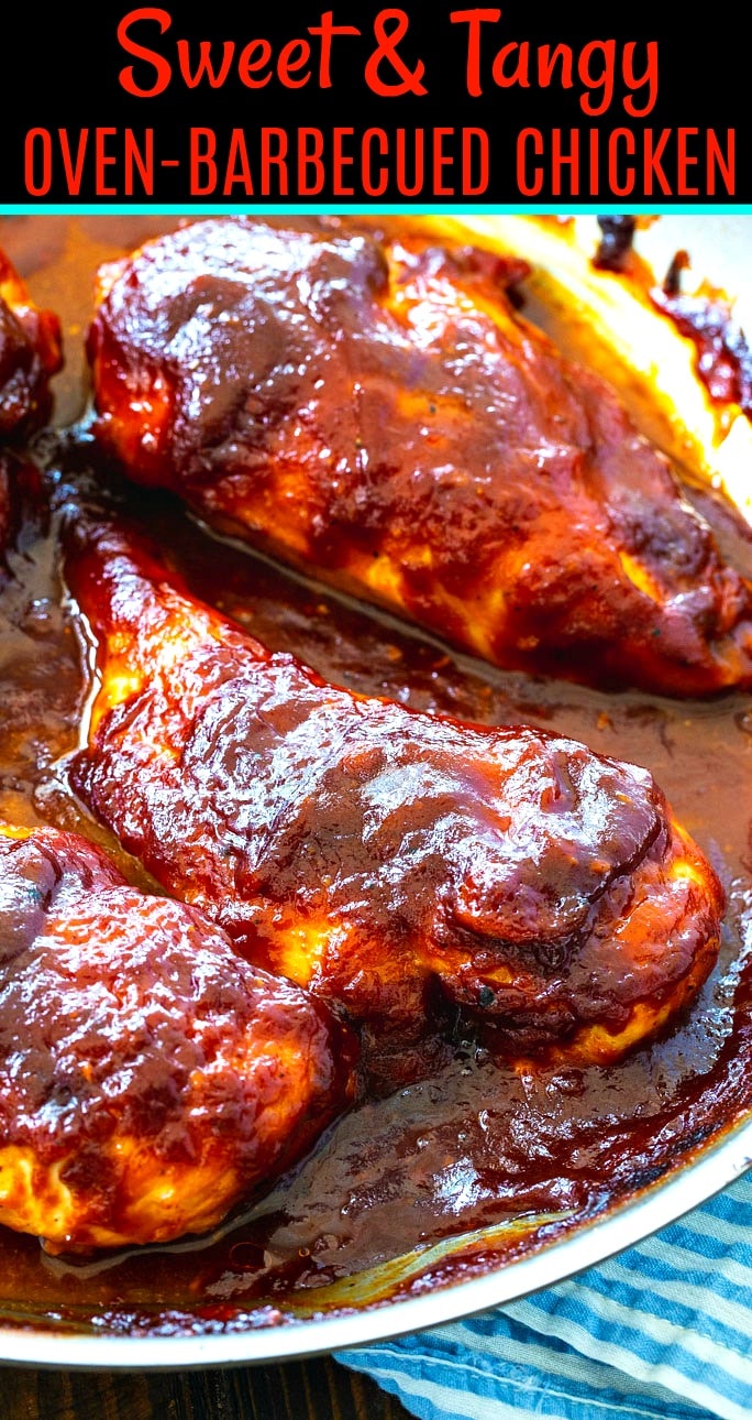 Barbecued Chicken in a skillet.