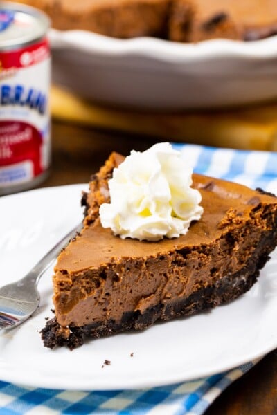 Sweetened Condensed Milk Chocolate Pie - Spicy Southern Kitchen