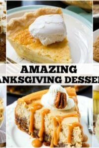 Collage of 6 Thanksgiving desserts.
