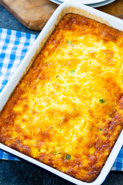 Three Cheese Corn Pudding - Spicy Southern Kitchen