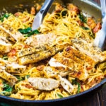 Tuscan Chicken Pasta in a large skillet.