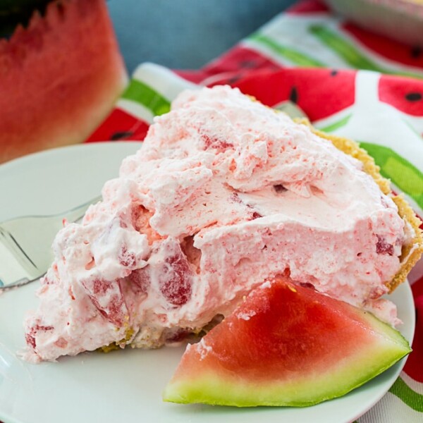 Watermelon Pie in graham cracker crust