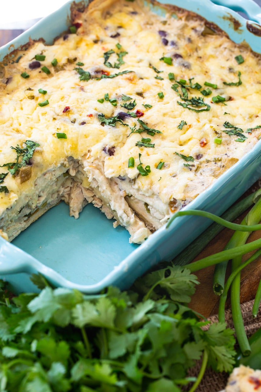 White Chicken Enchilada Casserole