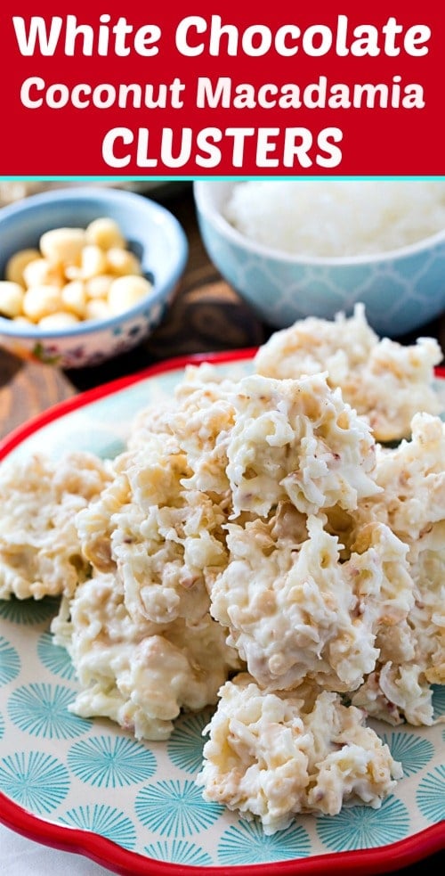 White Chocolate Coconut Macadamia Clusters #candy #christmas