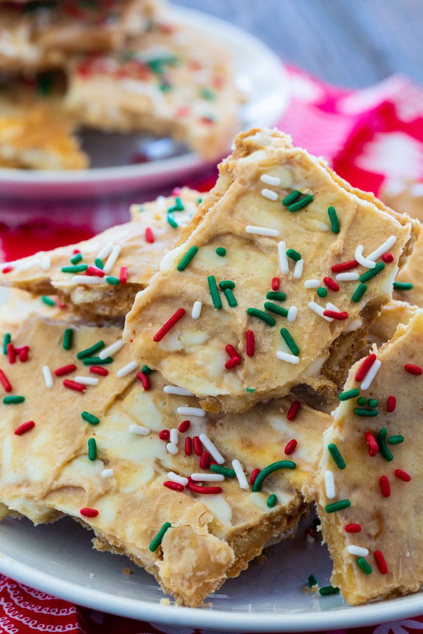 White Chocolate and Peanut Butter Christmas Crack