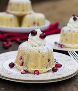 Almond Cranberry Cake with Mascarpone Frosting