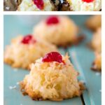 Ambrosia Macaroons - a festiv mix of coconut, pineapple, and orange zest.