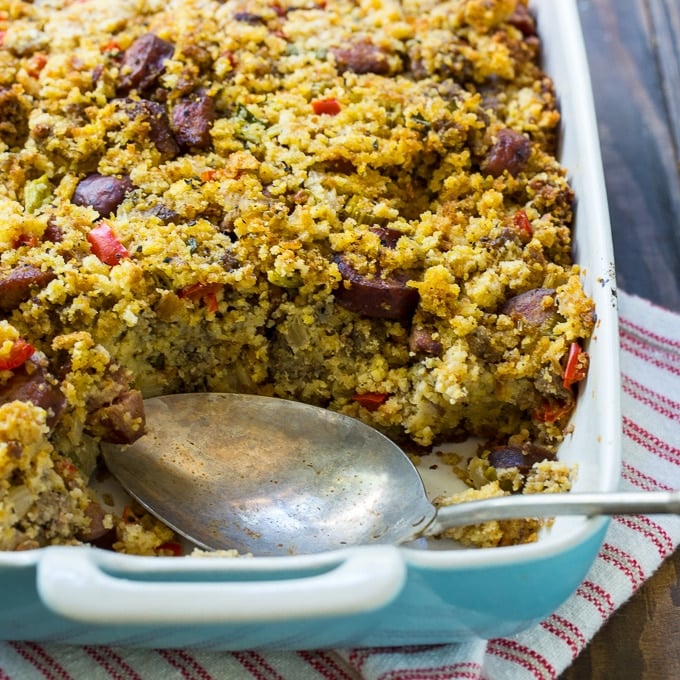 Southern Andouille Sausage and Cornbread Stuffing