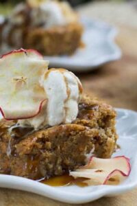 Butterscotch Apple Bars with Caramel Apple Sauce