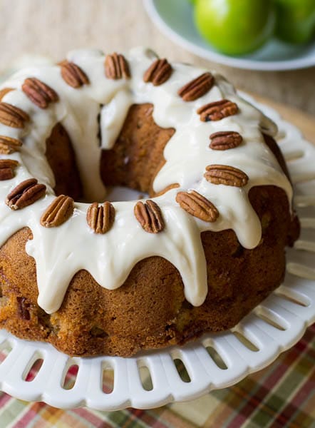 Caramel Apple Pound Cake with Cream Cheese Icing