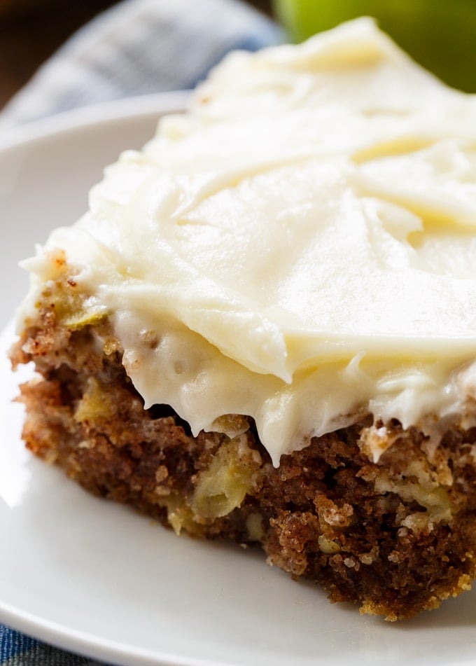German Apple Cake with cream cheese frosting