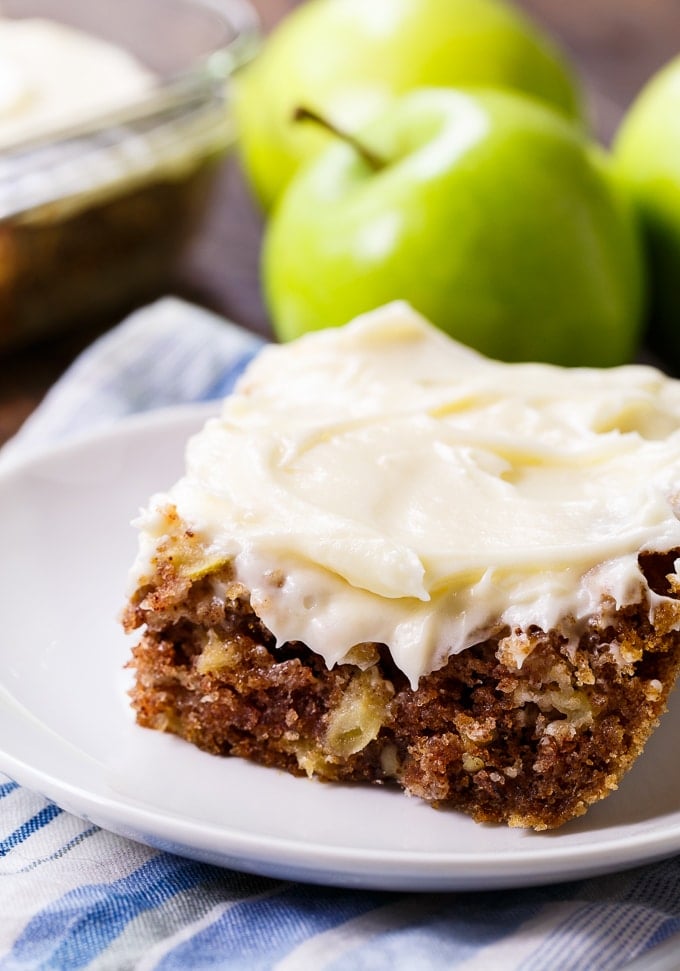 German Apple Cake with cream cheese frosting