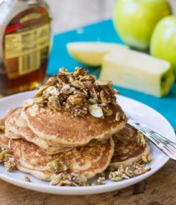 Whole Wheat Apple Pancakes with Nutty Topping
