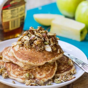 Whole Wheat Apple Pancakes with Nutty Topping