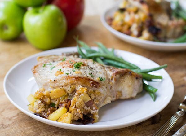 Pork Chops Stuffed with Apples and Bacon