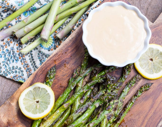 Grilled Asparagus with Wasabi-Soy Dipping Sauce #SplendaSweeties #SweetSwaps