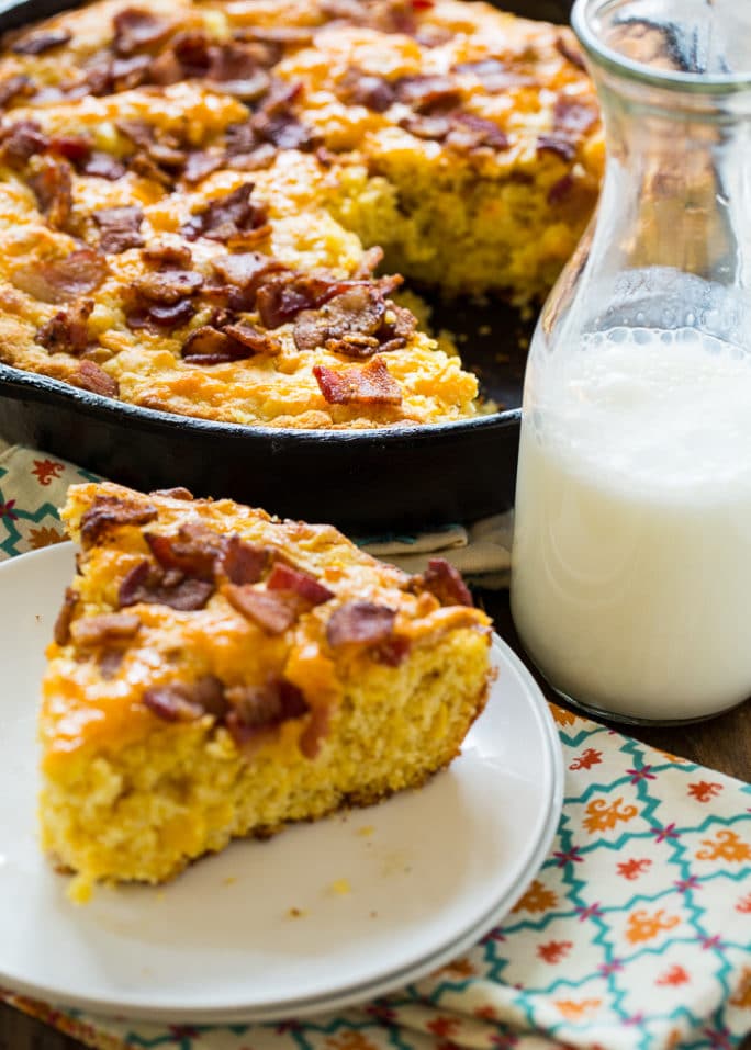 Bacon Cheddar Cornbread - Spicy Southern Kitchen