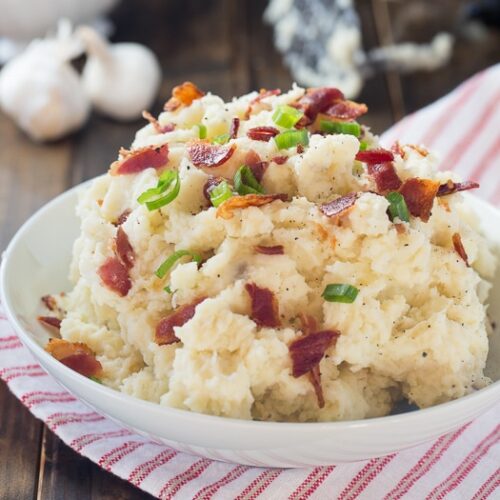 Roasted Garlic and Bacon Mashed Potatoes - Spicy Southern Kitchen