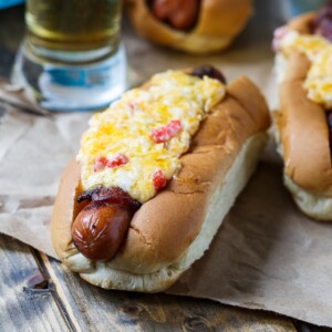 Bacon-Wrapped Hot Dogs with Pimento Cheese