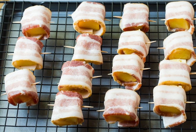 Spicy Bacon Wrapped Pineapple Bites