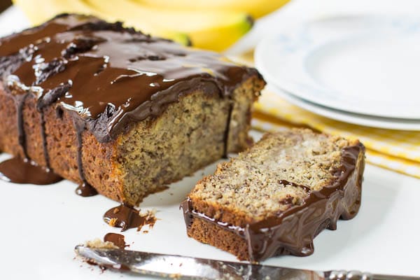 Banana Bread with Chocolate Glaze