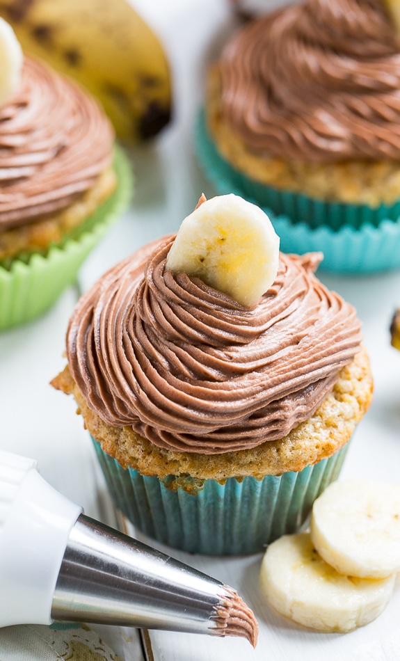 Banana Cupcakes with Nutella Frosting