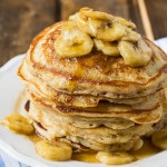 Banana Pancakes with Caramel Sauce