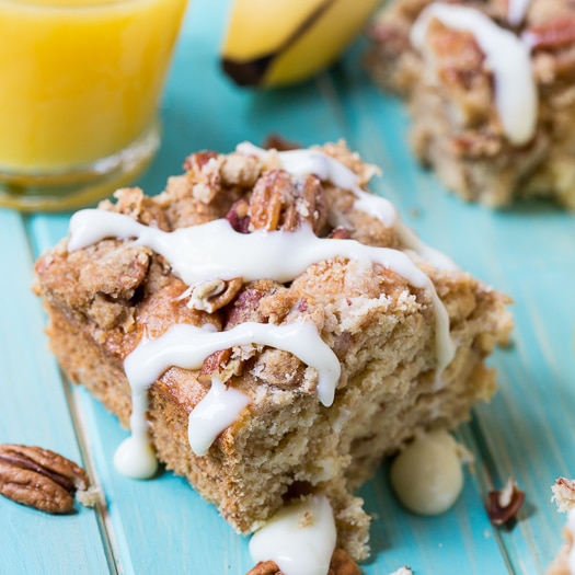 Bananas Foster Coffee Cake with Rum Glaze