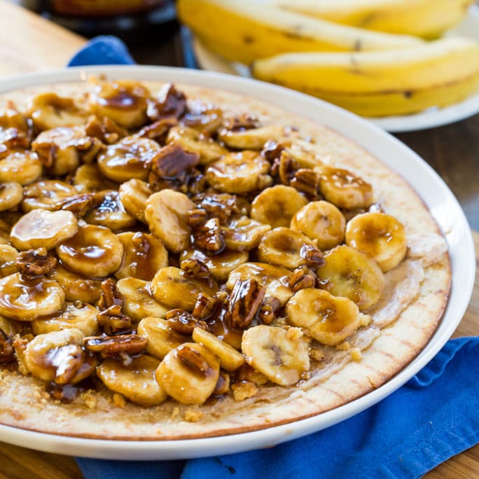 Bananas Foster Dessert Pizza