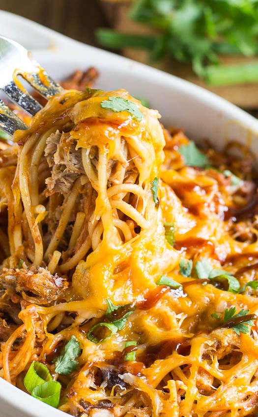 BBQ Spaghetti Casserole - Spicy Southern Kitchen