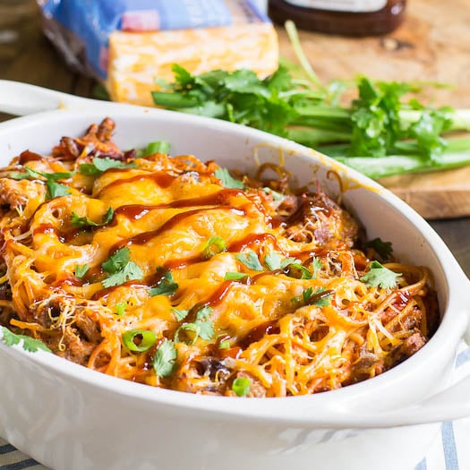 BBQ Spaghetti Casserole - Spicy Southern Kitchen