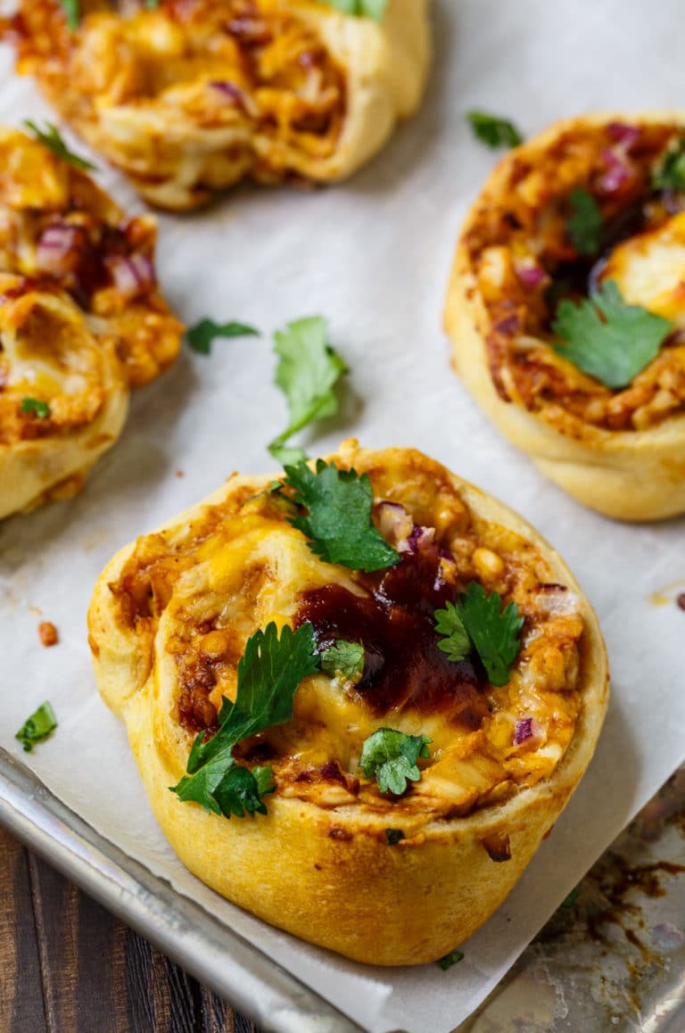BBQ Chicken Crescent Pinwheels make a great snack or appetizer